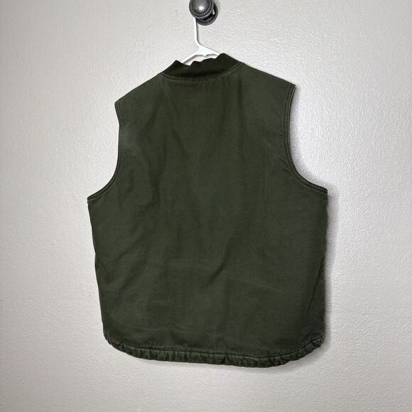 MENS WOLVERINE Zip Up Canvas VEST Size XL Olive Green Quilted Lining - Picture 4 of 8